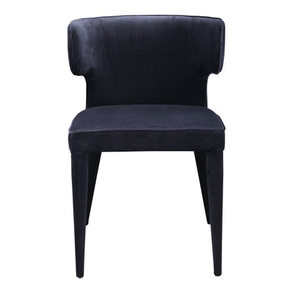 Dining Chair, Upholstered Barrel-Style Seating, Black