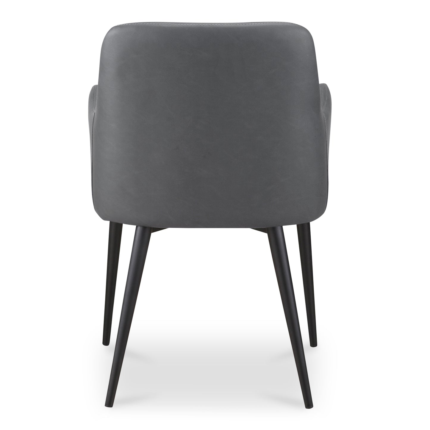 Black Vegan Leather Dining Chairs with Diamond Tufting