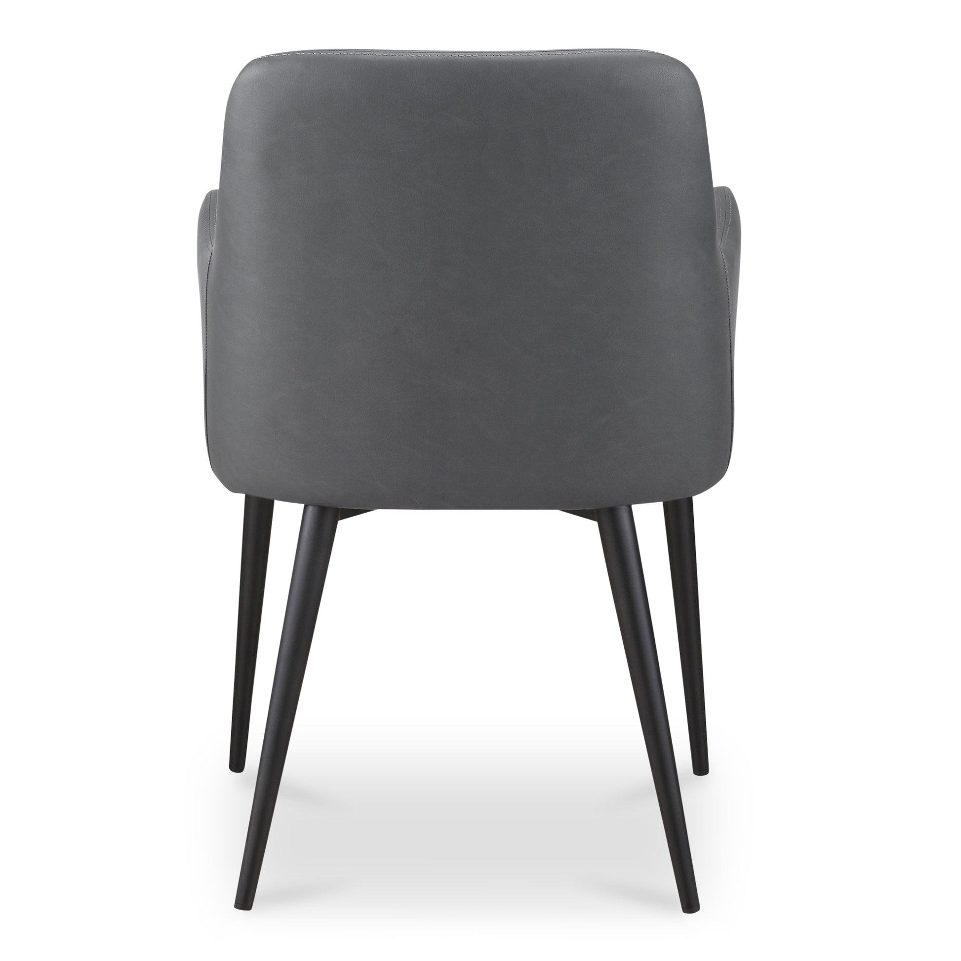 Black Vegan Leather Dining Chairs with Diamond Tufting