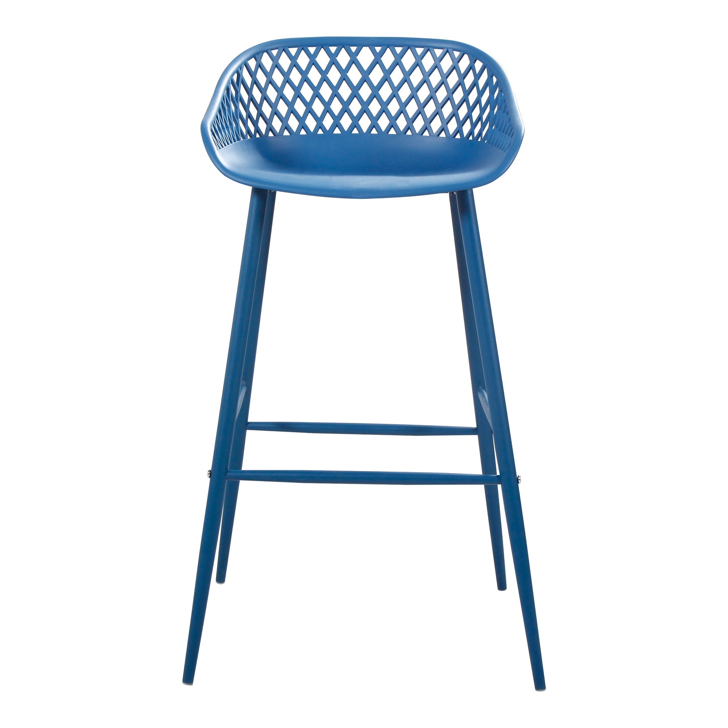 Durable Blue Resin Bar Stools - Set of 2