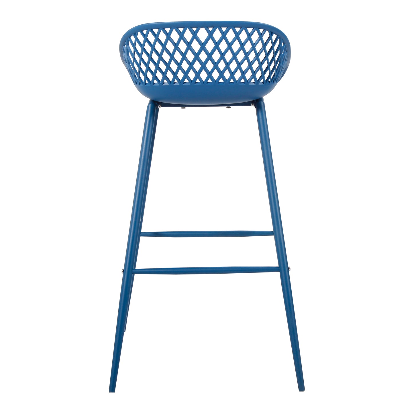 Durable Blue Resin Bar Stools - Set of 2