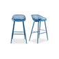 Outdoor Bar Stool Durable Resin, Blue - Set of 2