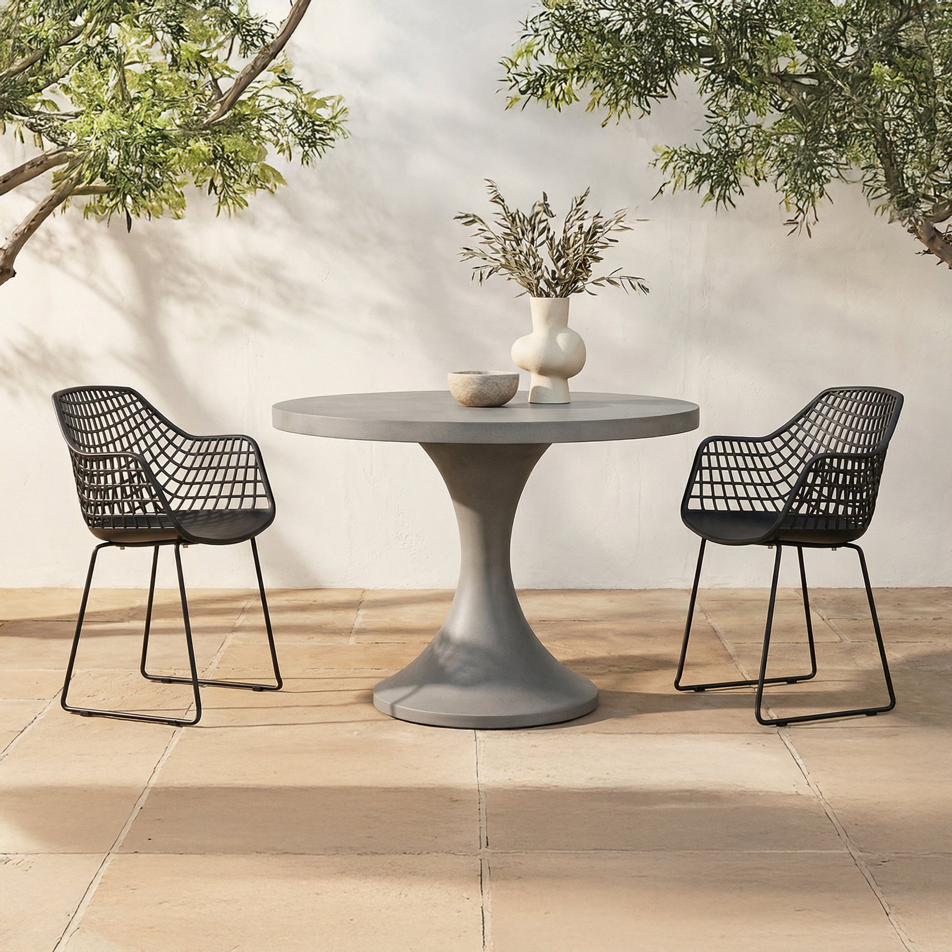 Black Polypropylene Accent Chair - Outdoor Dining Chair