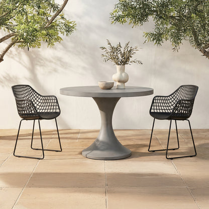 Black Polypropylene Accent Chair - Outdoor Dining Chair