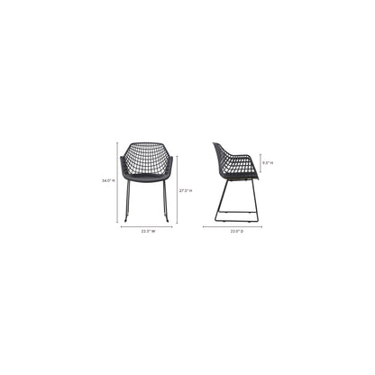 Black Polypropylene Accent Chair - Outdoor Dining Chair