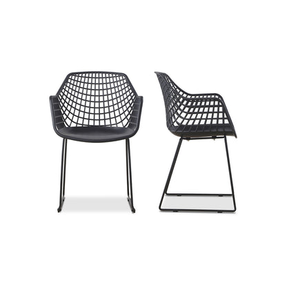 Black Polypropylene Accent Chair - Outdoor Dining Chair