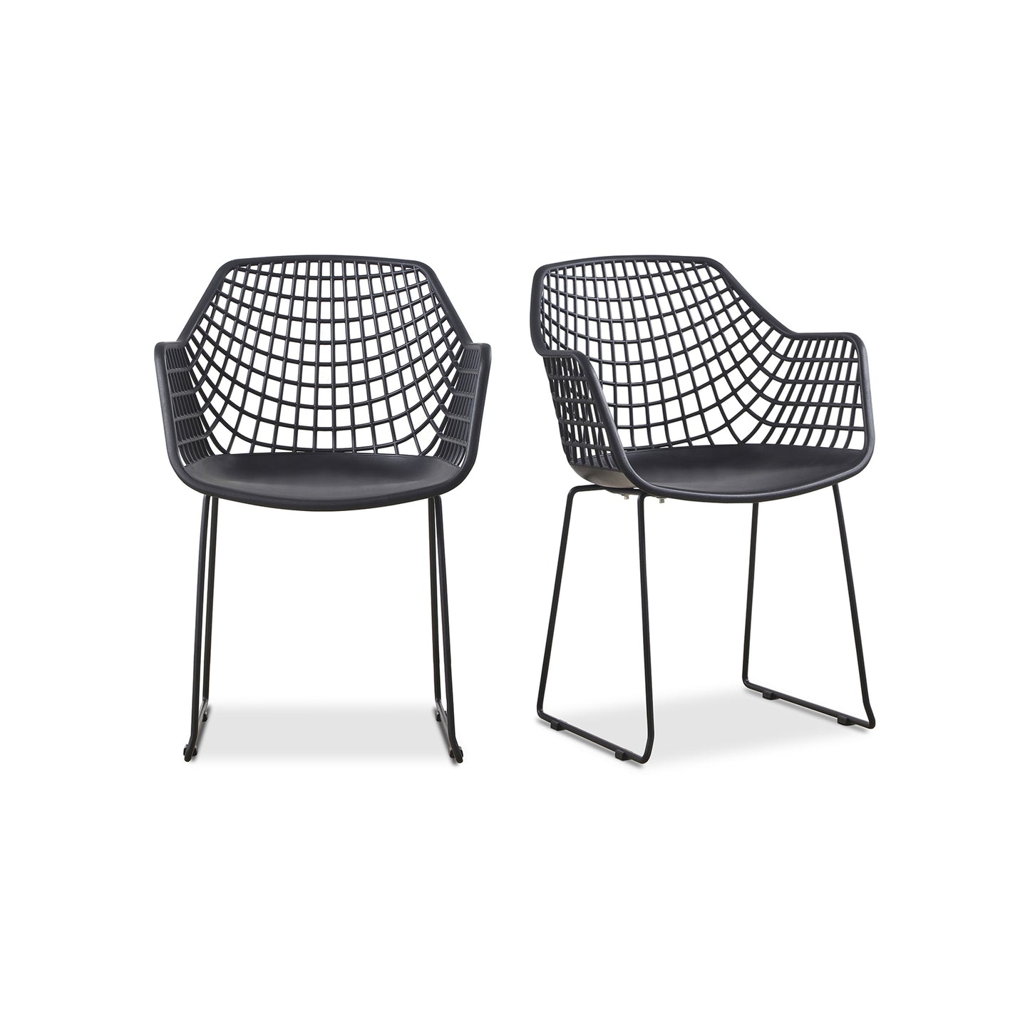 Black Polypropylene Accent Chair - Outdoor Dining Chair