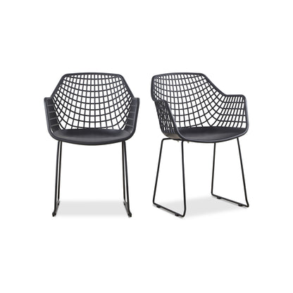 Black Polypropylene Accent Chair - Outdoor Dining Chair