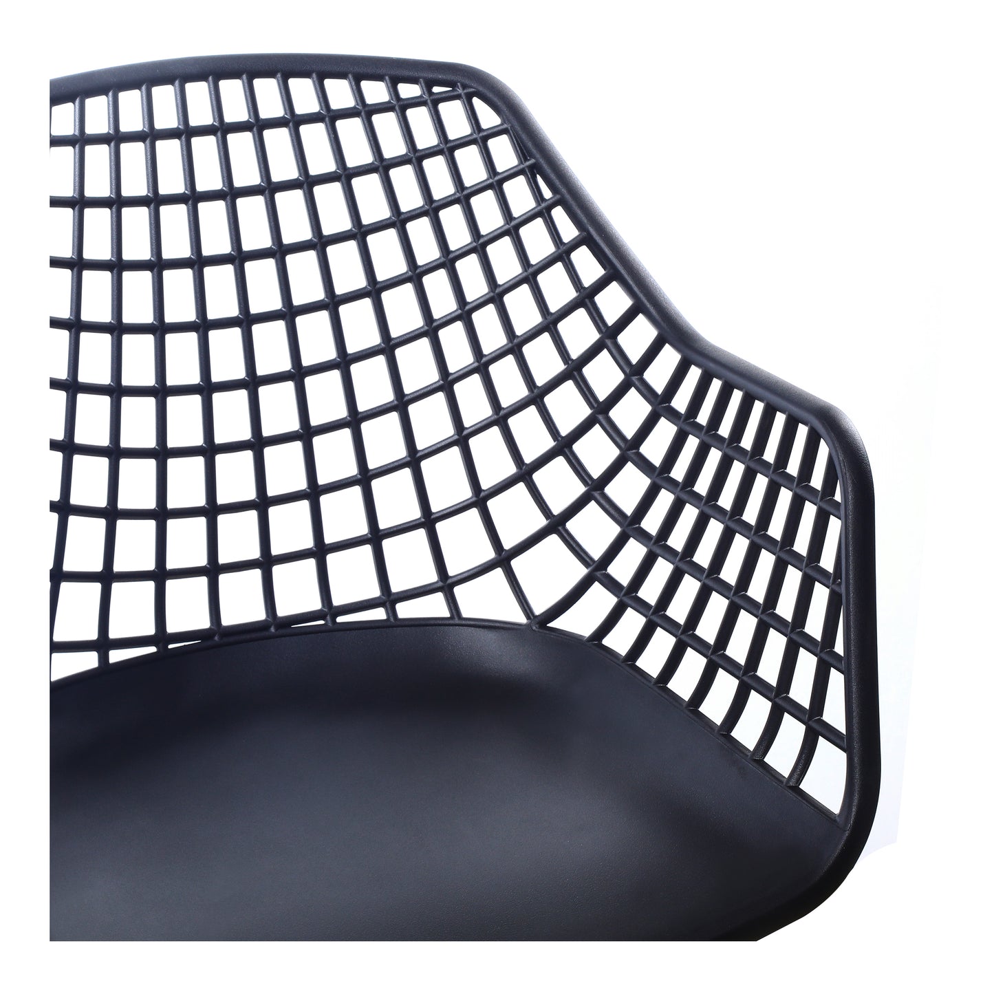 Black Polypropylene Accent Chair - Outdoor Dining Chair