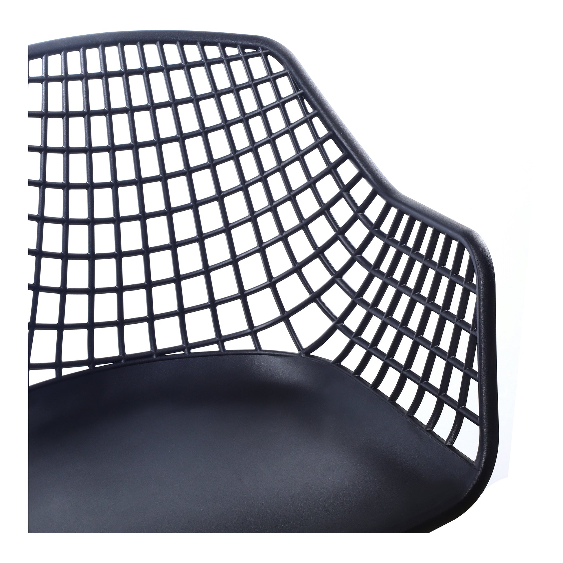 Black Polypropylene Accent Chair - Outdoor Dining Chair