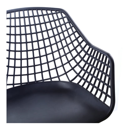Black Polypropylene Accent Chair - Outdoor Dining Chair