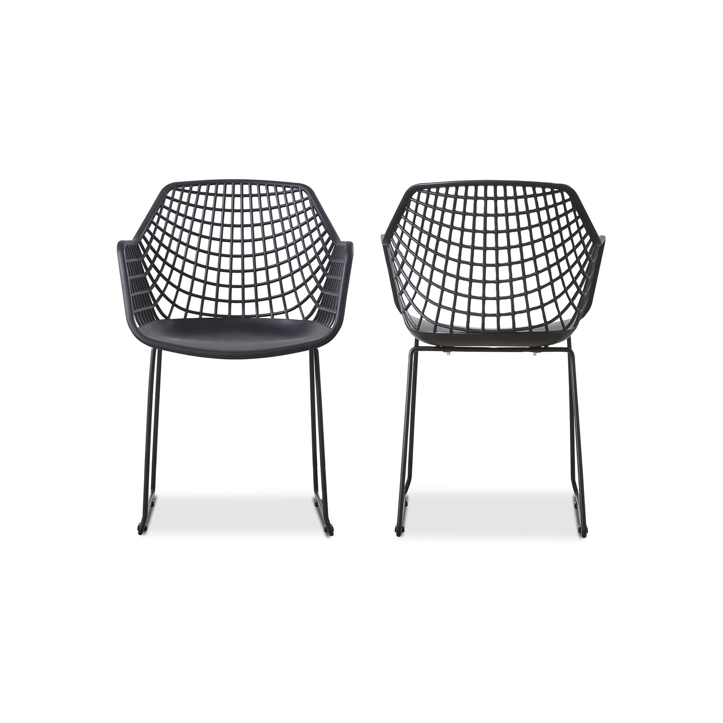 Black Polypropylene Accent Chair - Outdoor Dining Chair