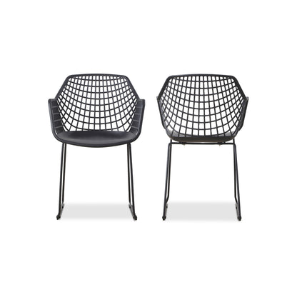 Black Polypropylene Accent Chair - Outdoor Dining Chair