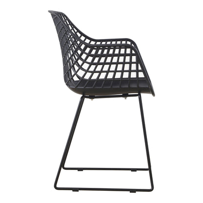 Black Polypropylene Accent Chair - Outdoor Dining Chair