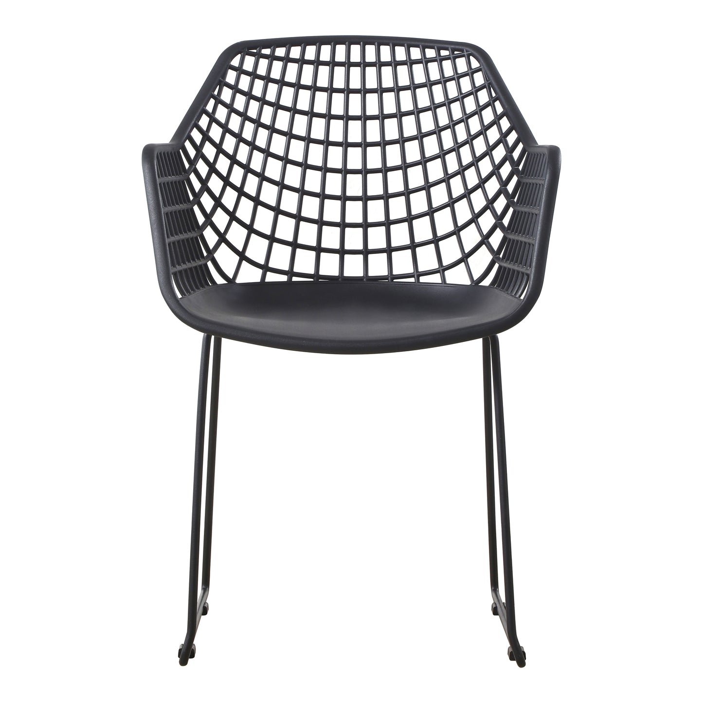 Accent Chair, Polypropylene, Powder-Coated Steel Legs, Black