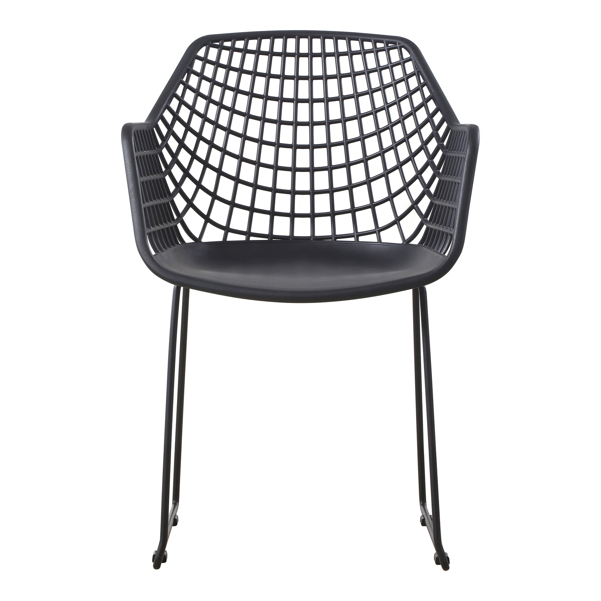 Accent Chair, Polypropylene, Powder-Coated Steel Legs, Black