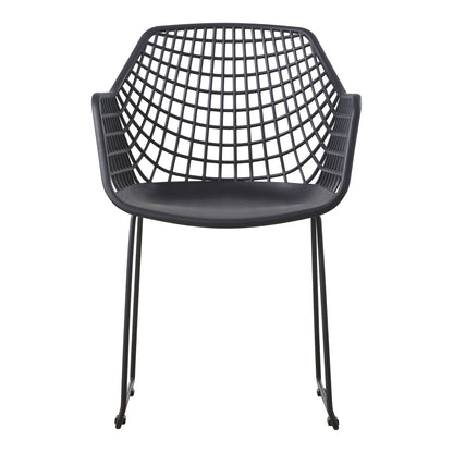 Accent Chair, Polypropylene, Powder-Coated Steel Legs, Black
