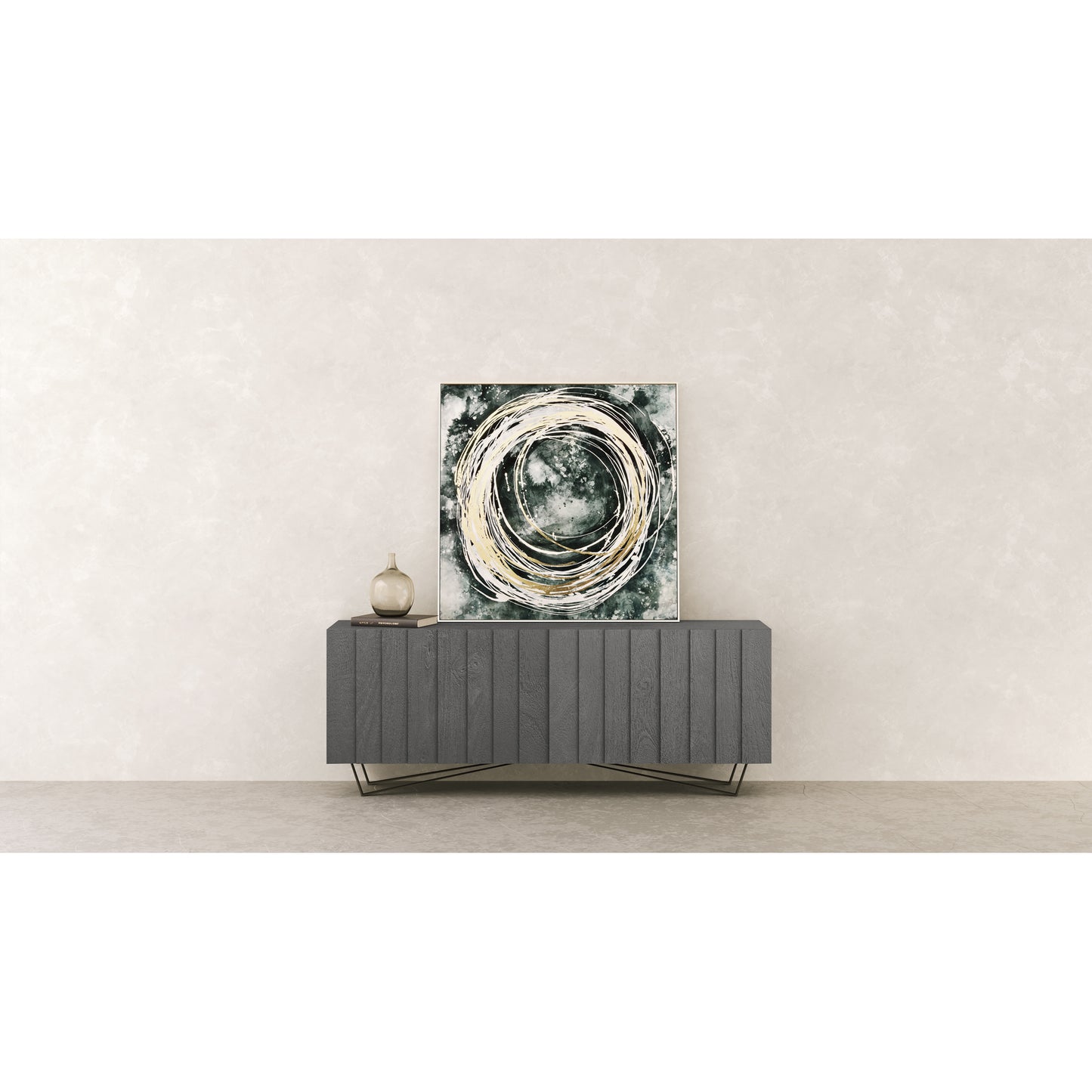 Grey Mango Wood Sideboard with Iron Legs - 71" Server
