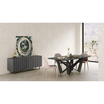 Grey Mango Wood Sideboard with Iron Legs - 71" Server