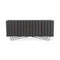 Sideboard, Contemporary Style, Solid Mango Wood with Charcoal Finish & Sturdy Iron Legs, Grey