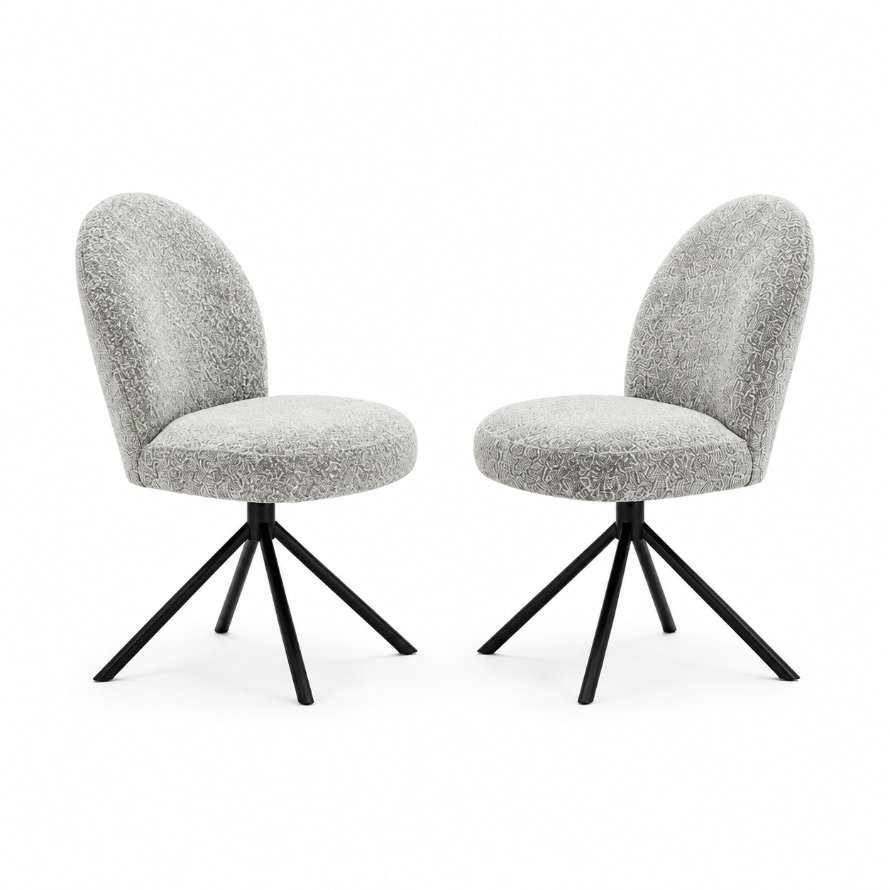 Gray Swivel Side Chair Set - 2 Piece Dining or Office Chair