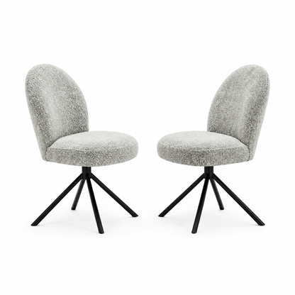 Gray Swivel Side Chair Set - 2 Piece Dining or Office Chair