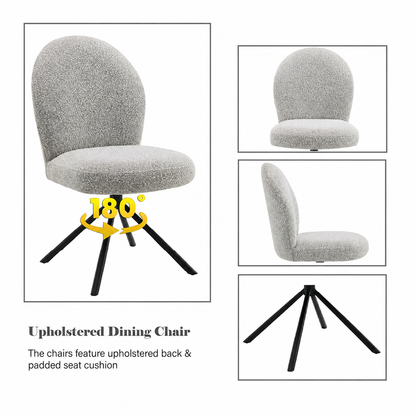 Gray Swivel Side Chair Set - 2 Piece Dining or Office Chair