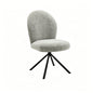 Lawton 2-Piece Swivel Side Chair Set – Gray Boucle Upholstery with Metal Base, Dining/Office/Accent Chair