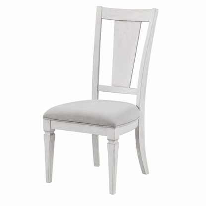 Light Gray Linen Dining Chairs Set of 2 with White Wood Frames