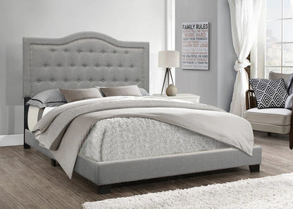 Modern Upholstered Platform Bed Frame with Linen Fiber Headboard, Wooden Slat Support, No Box Spring Needed, Strong Quiet Support, Easy Assembly