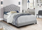 Modern Linen Upholstered Platform Bed Frame with Tall Padded Headboard, Strong Wooden Slat, No Box Spring Needed, Sturdy Noise-Reducing Construction, Underbed Storage Clearance, Easy Assembly