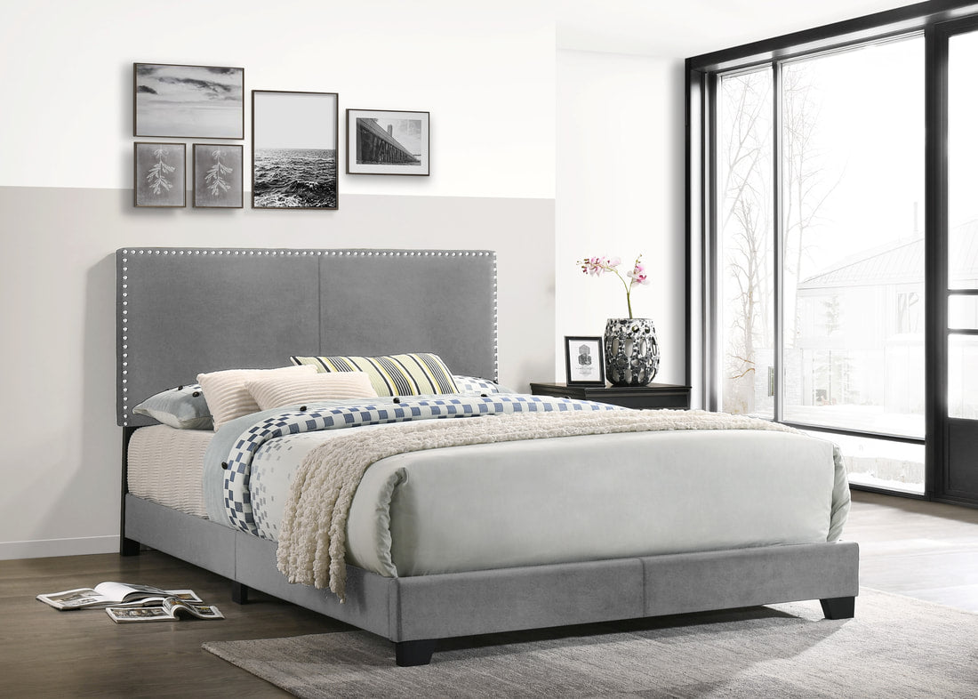 Luxury Velvet Platform Bed Frame with Vertical Channel Tufted Headboard, Solid Wood Slats, No Box Spring Required, Durable Center Support Legs, Quiet Stable Design, Easy assembly