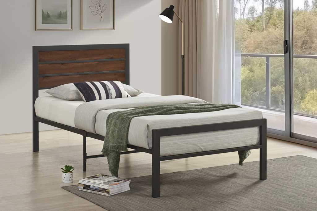 Modern Metal Platform Bed Frame with Headboard & Footboard, Heavy-Duty Steel Slat Support, No Box Spring Needed, Noise-Reducing Stable Construction, Underbed Storage Clearance, Easy Assembly