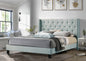 Modern Upholstered Platform Bed Frame with Linen Fiber Headboard, Wooden Slat Support, No Box Spring Needed, Sturdy Quiet Construction, Clean Contemporary Bedroom Design, Easy Assembly