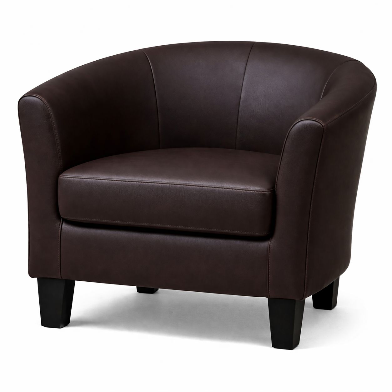 Faux Leather Accent Chair Chocolate