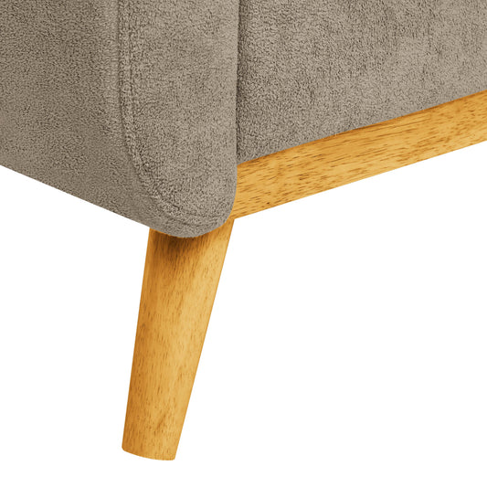 29.9" Khaki Polyester Loveseat Sofa - Mid Century Style