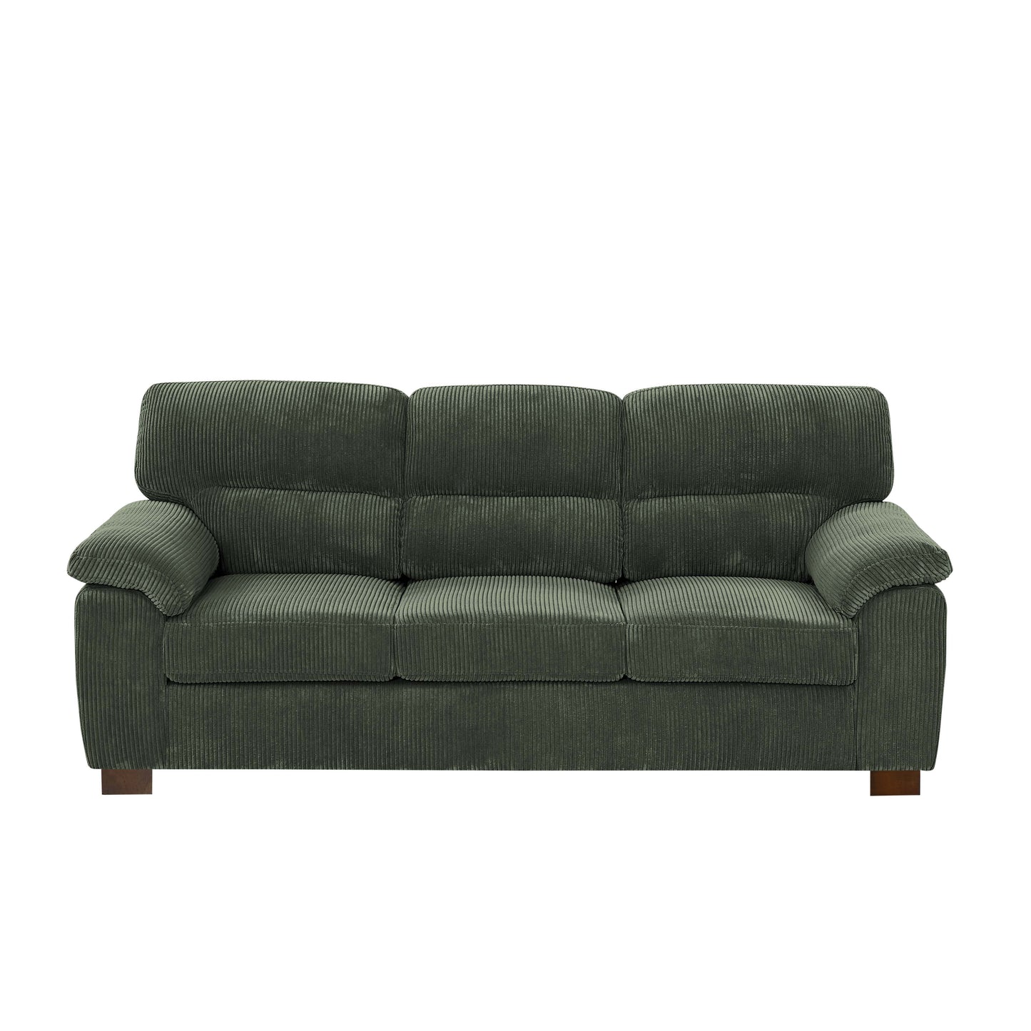 Antique Green Corduroy 3 Seat Sofa for Living Room