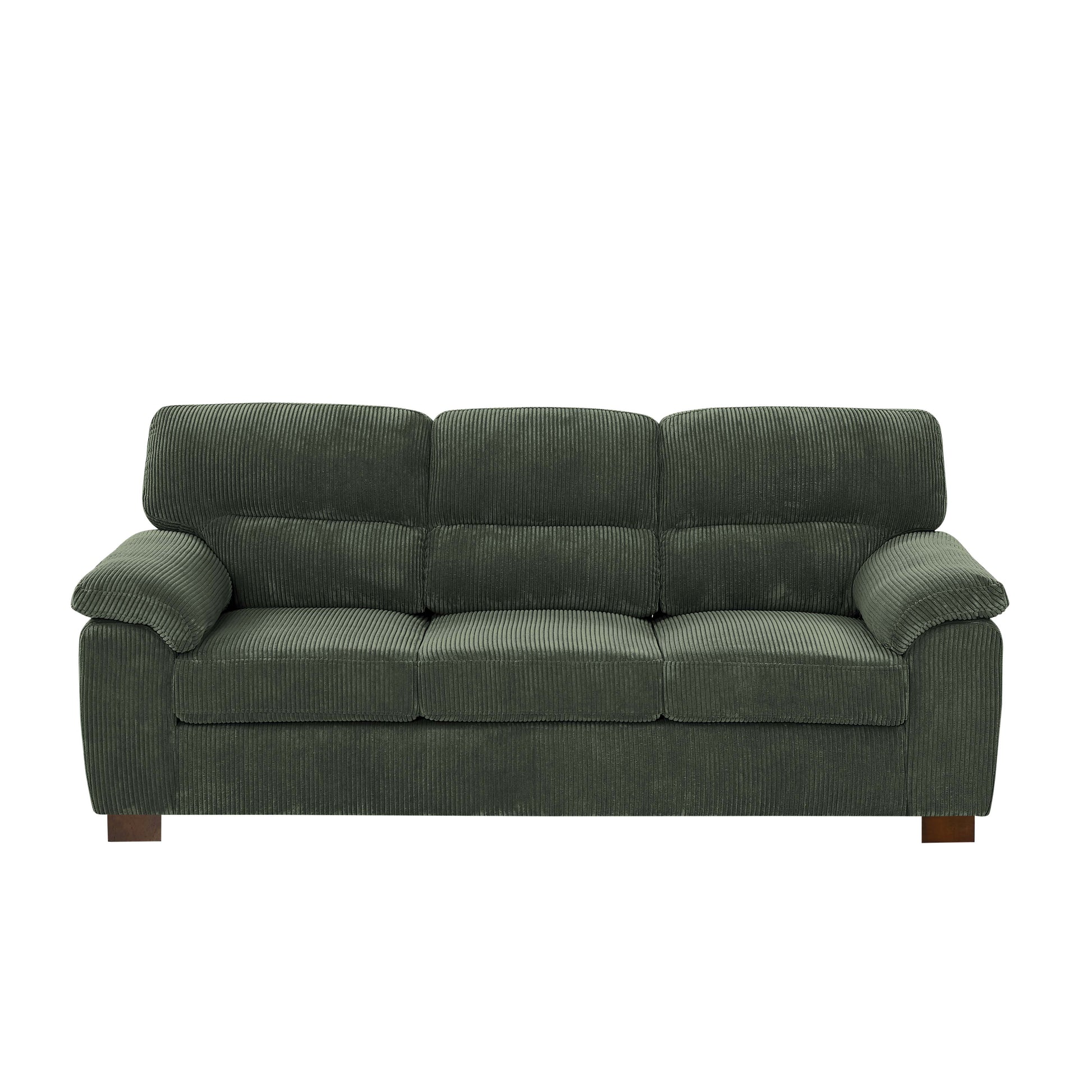 Antique Green Corduroy 3 Seat Sofa for Living Room