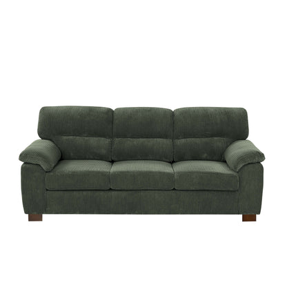 Antique Green Corduroy 3 Seat Sofa for Living Room
