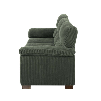 Antique Green Corduroy 3 Seat Sofa for Living Room