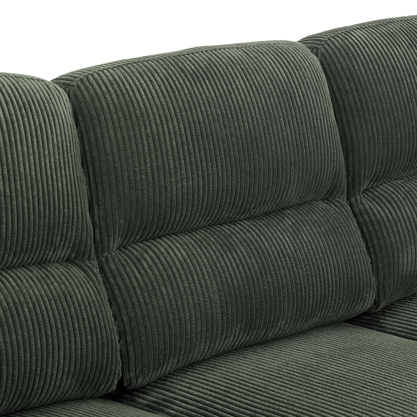 Antique Green Corduroy 3 Seat Sofa for Living Room