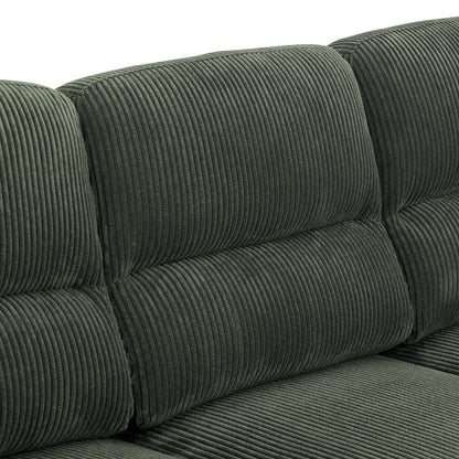 Antique Green Corduroy 3 Seat Sofa for Living Room