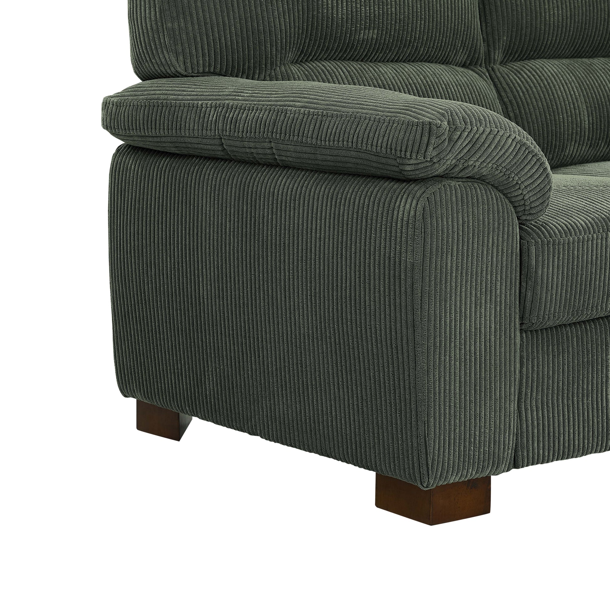 Antique Green Corduroy 3 Seat Sofa for Living Room