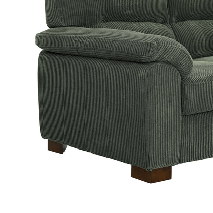 Antique Green Corduroy 3 Seat Sofa for Living Room
