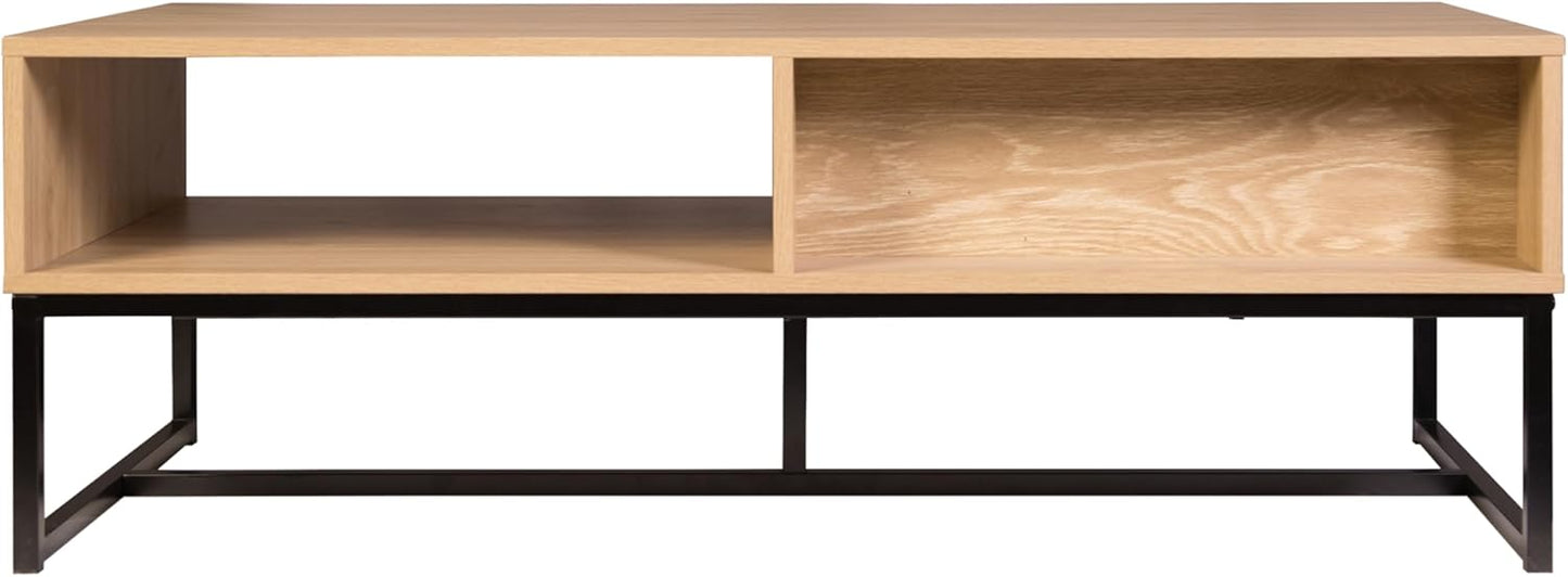 Black Wood TV Stand - 47" Modern Entertainment Center