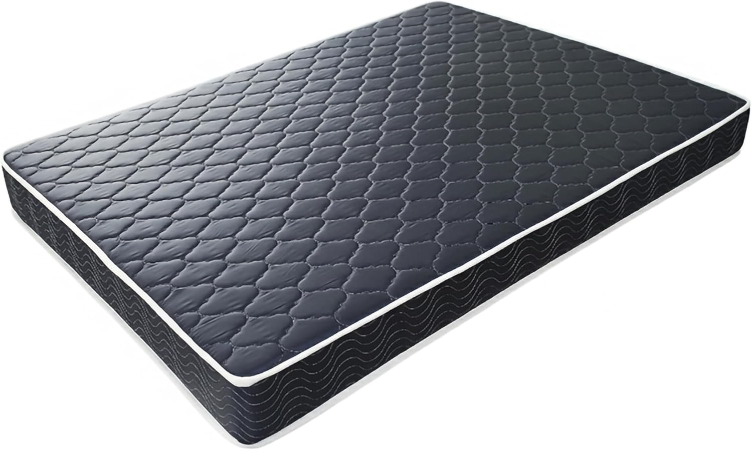 6-inch waterproof high-density foam mattress with navy blue diamond-quilted breathable fabric. Twin size.(black or white wedge will be shipped randomly.)