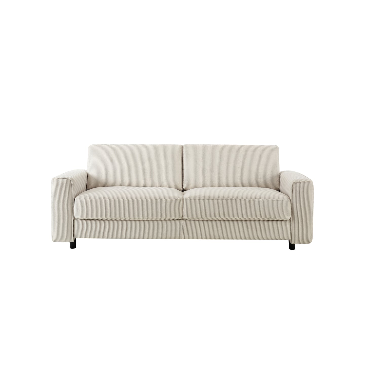 Modern Minimalist 3-Seater Corduroy Sofa, Beige, Suitable for Daily Home Use