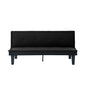 Convertible Futon Sofa Bed, 5 Adjustable Position Faux Suede 2 in 1 Foldable Couch for Small Space Living Room Bedroom (Black)