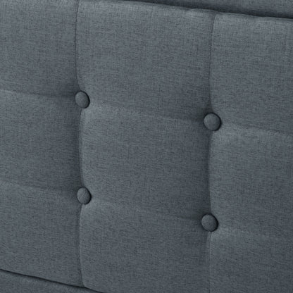 King Size Linen Upholstered Bed Frame Dark Gray for Bedroom