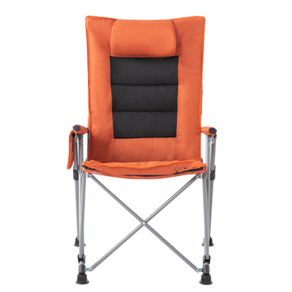 Orange Polyester Folding Camping Chair - Garden Patio Seating